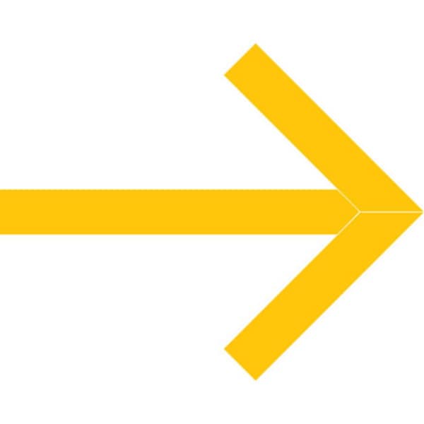 Superior Mark Floor Marking Arrows, 4in, Yellow, 41.5in w x 34in, Vinyl IN-40-644-V - main
